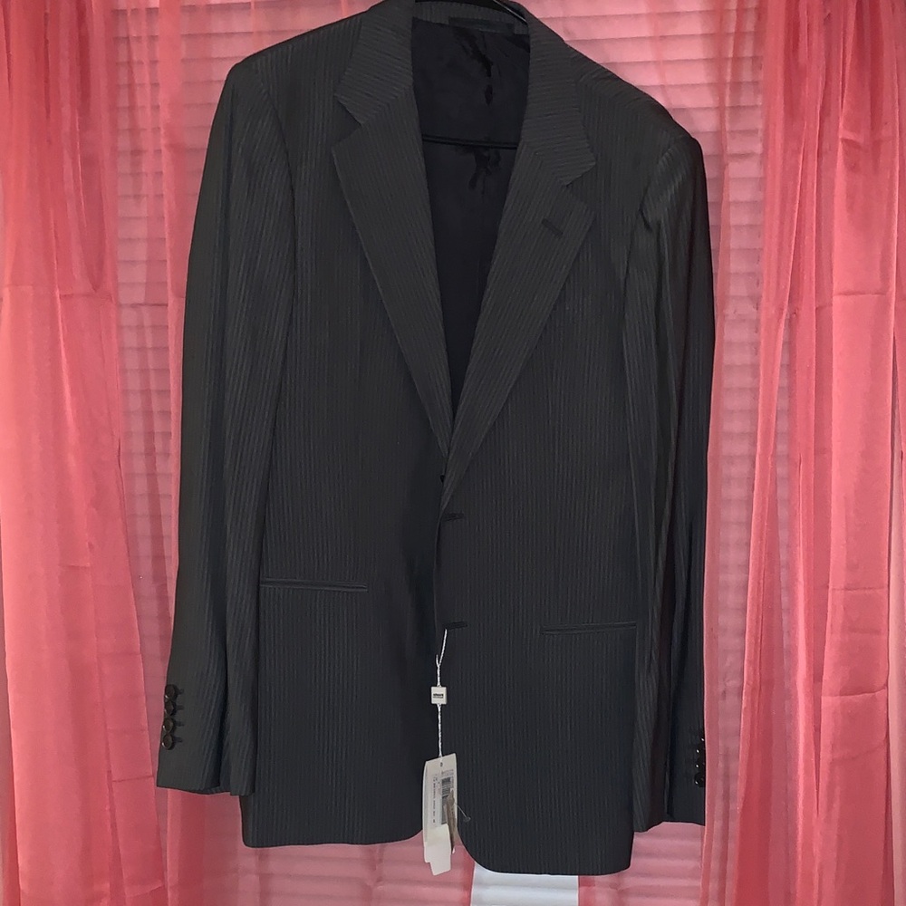 Armani Collezioni Charcoal Pinstripe Suit Jacket